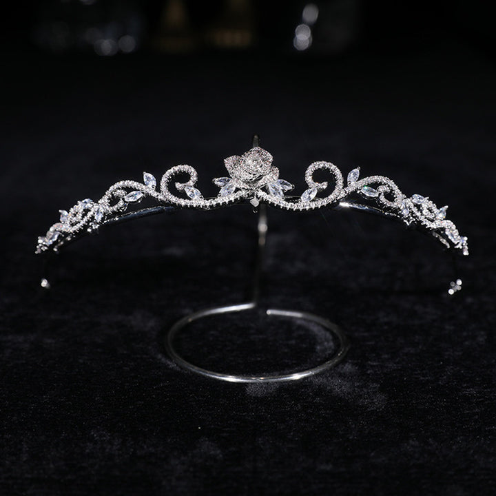 Zircon Crown Flower Hair Accessories Wedding Wedding Dress