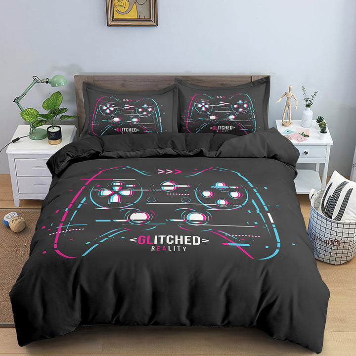 Immerse in Gaming Bliss with Console-Themed 3-Piece Bedding Set