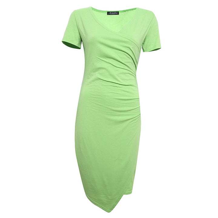 Spring And Summer New European And American Women's Short-sleeved Dresses