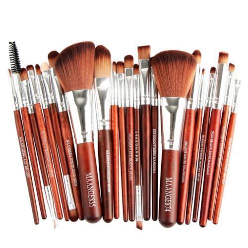 Radiant Beauty Mastery: 22 Piece Cosmetic Makeup Brush Set - Crafted with High-Quality Synthetic Fibers