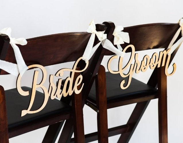 Wooden Wedding Supplies, Chair Back, Groom And Bride Decoration Logo, Wedding Photo Studio Decoration Props