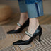 Temperament pointed toe single shoes women stiletto high heels women leather