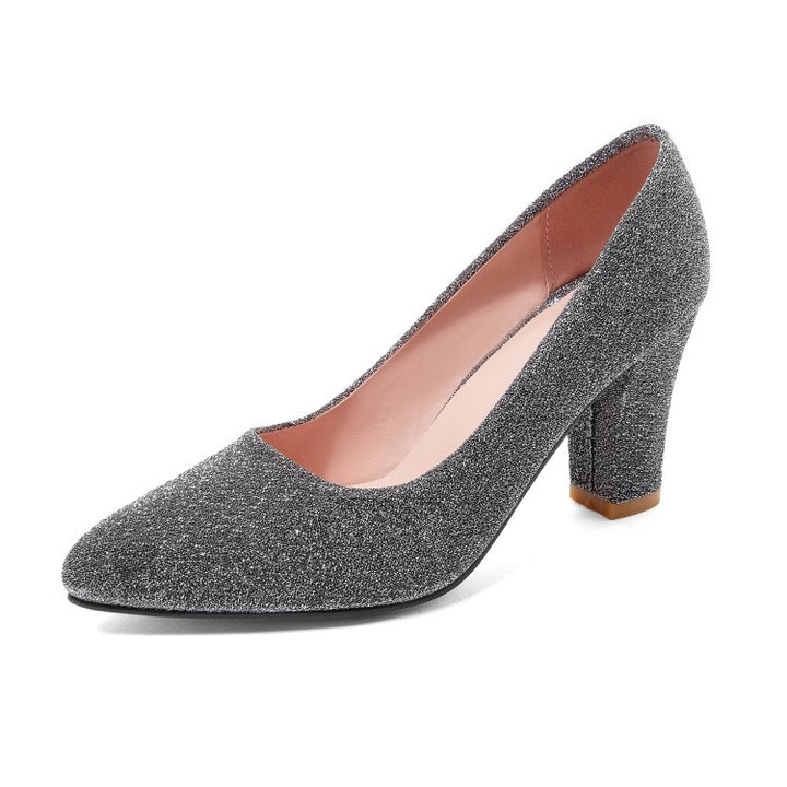 Silver sequined bridesmaid shoes