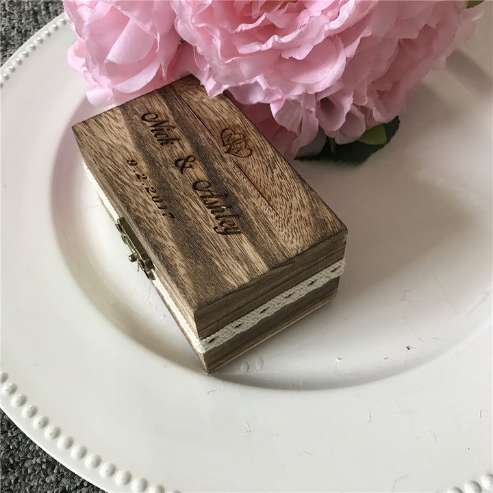 Personalized custom wedding engagement ring box