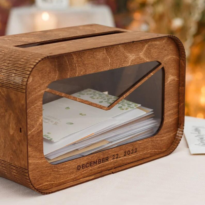 Wedding Card Box Wooden Greeting Envelope