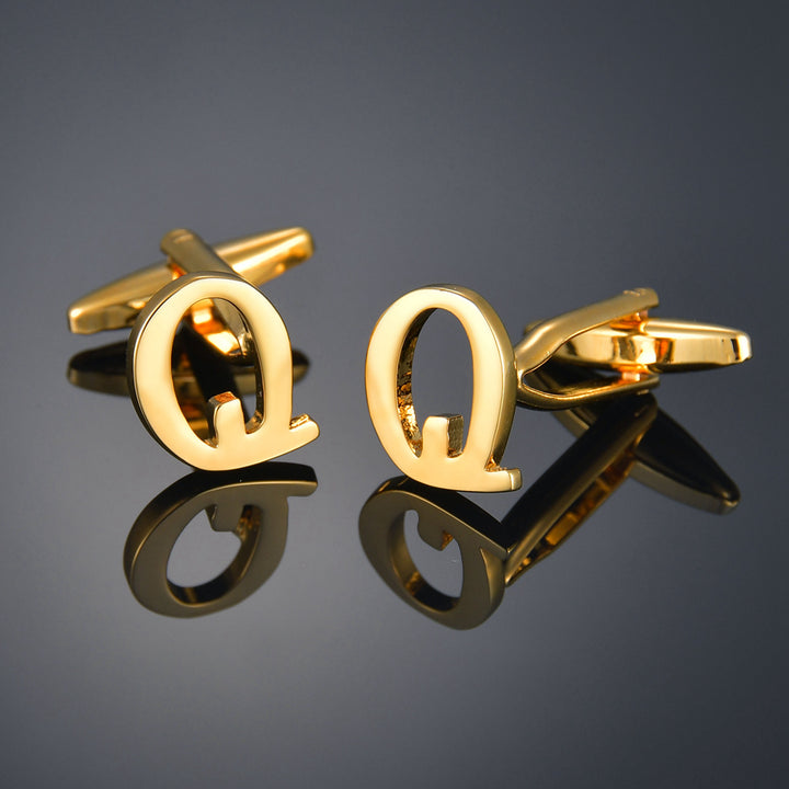 Gold Color Cufflinks LettersMaple leavesName Cuff Links for mens French