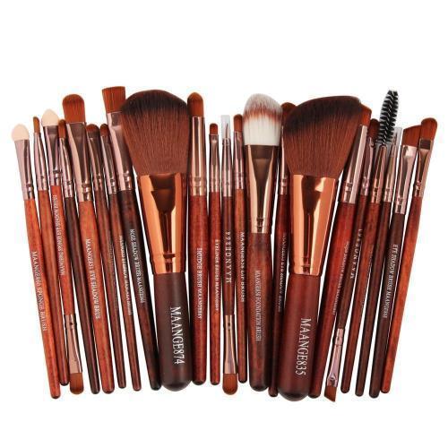 Radiant Beauty Mastery: 22 Piece Cosmetic Makeup Brush Set - Crafted with High-Quality Synthetic Fibers