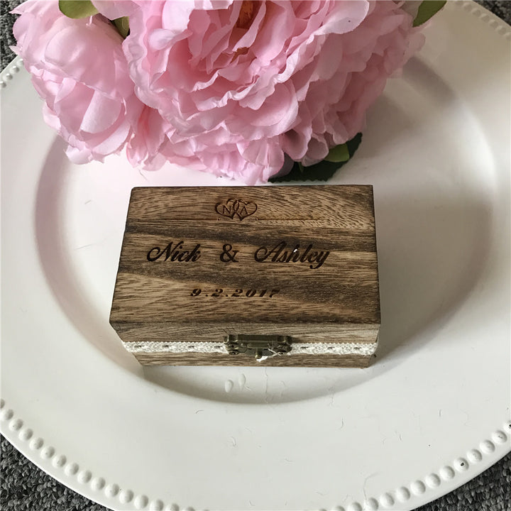 Personalized custom wedding engagement ring box