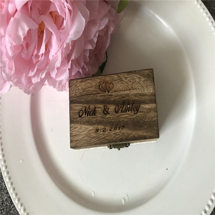 Personalized custom wedding engagement ring box