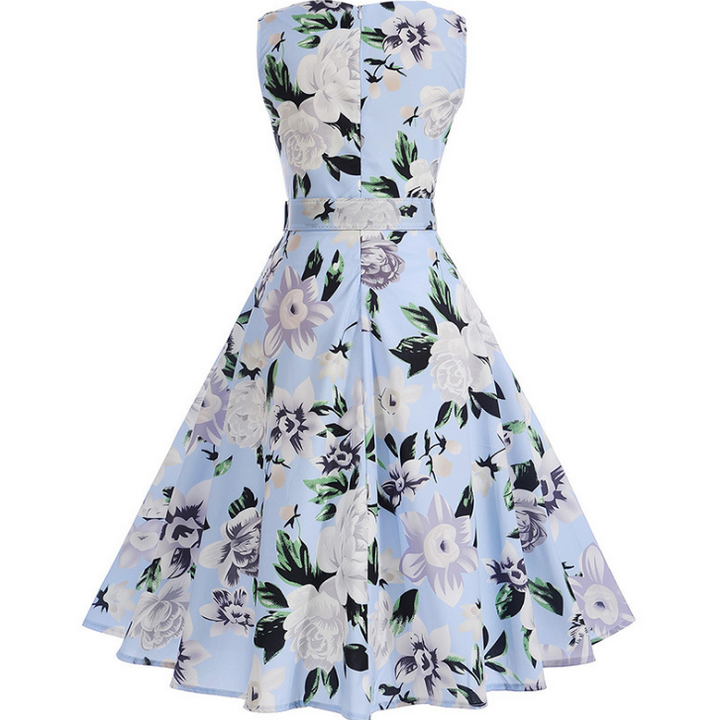 Vintage Hepburn Print Dress