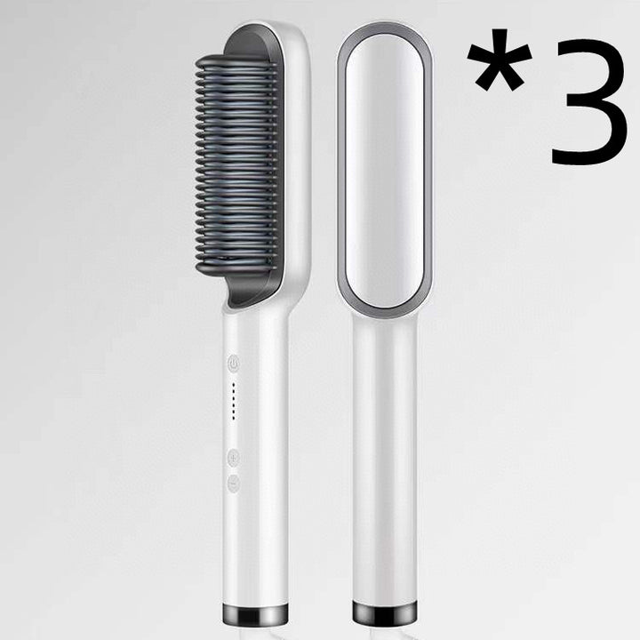 New 2 In 1 Hair Straightener Hot Comb Negative Ion Curling Tong Dual-purpose Electric Hair Brush