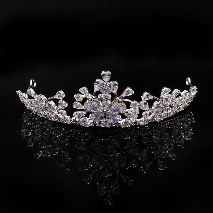 Bride headdress crown necklace three piece Earrings Korean wedding wedding wedding jewelry ornaments suit