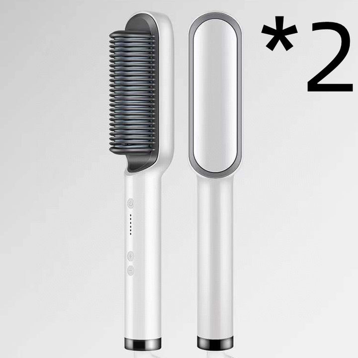 New 2 In 1 Hair Straightener Hot Comb Negative Ion Curling Tong Dual-purpose Electric Hair Brush