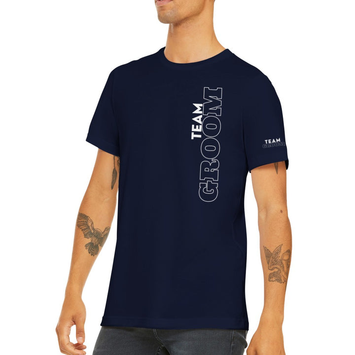Team Groom, by Fairy Godmother Celebrant, Premium Unisex Crewneck T-shirt