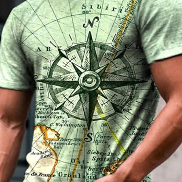 European And American Men's Loose 3D Printed T-shirt