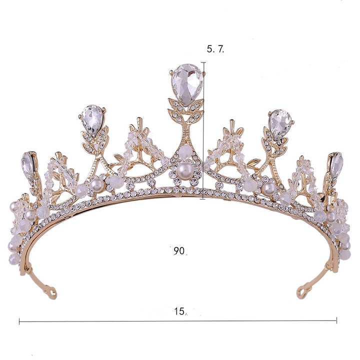 Korean Style Bridal Crown Earring Set