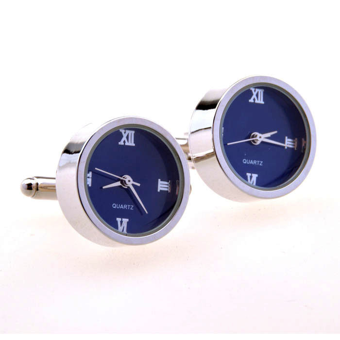 Stainless Steel Quartz Clock Can Run Cuff Links