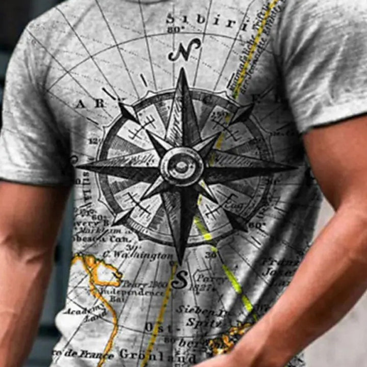 European And American Men's Loose 3D Printed T-shirt