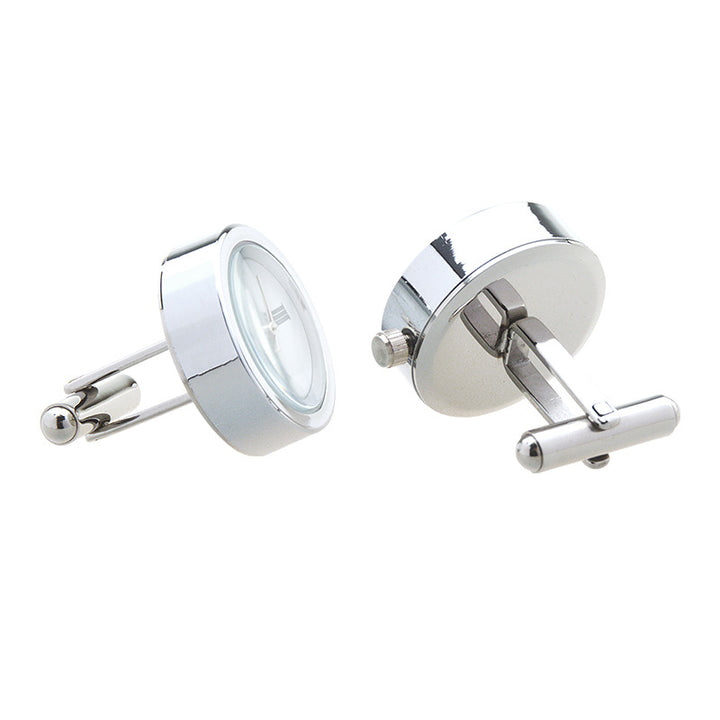 Stainless Steel Quartz Clock Can Run Cuff Links