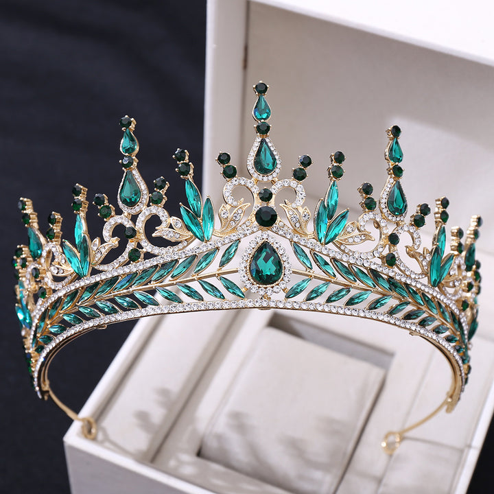 Wedding Headwear Hair Hoop Set Crystal Baroque Large Crown