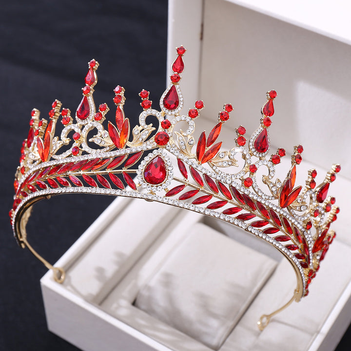 Wedding Headwear Hair Hoop Set Crystal Baroque Large Crown