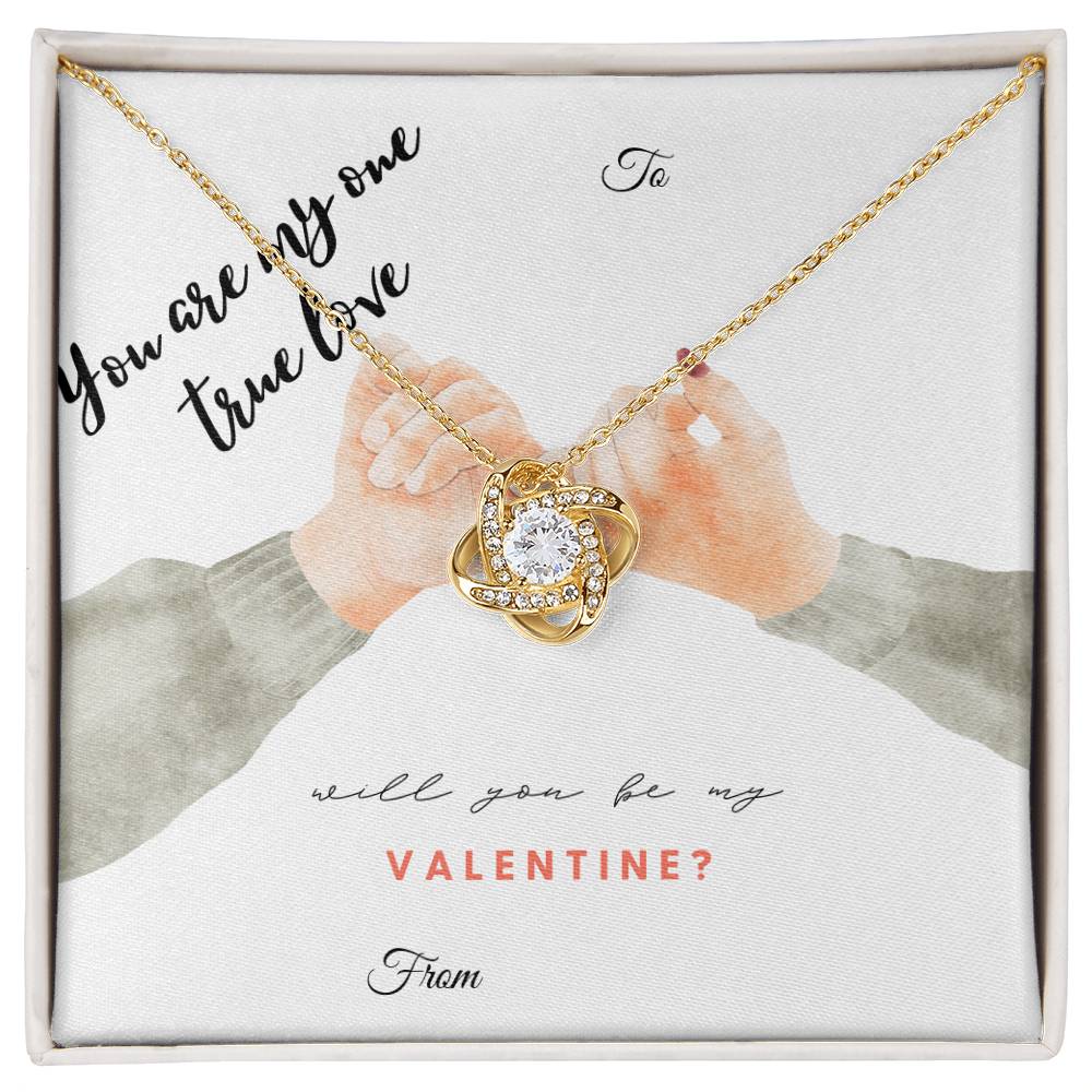 Unveil Love's Beauty: Gift Her the Stunning Love Knot Necklace adorned with Premium Cubic Zirconia Crystals! Pinky Promise