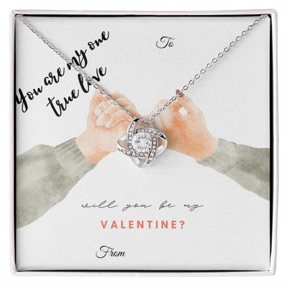 Unveil Love's Beauty: Gift Her the Stunning Love Knot Necklace adorned with Premium Cubic Zirconia Crystals! Pinky Promise