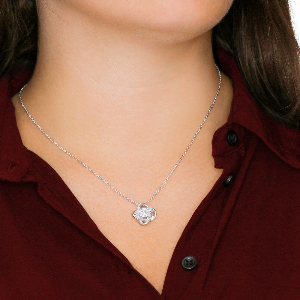 Unveil Love's Beauty: Gift Her the Stunning Love Knot Necklace adorned with Premium Cubic Zirconia Crystals! Beach