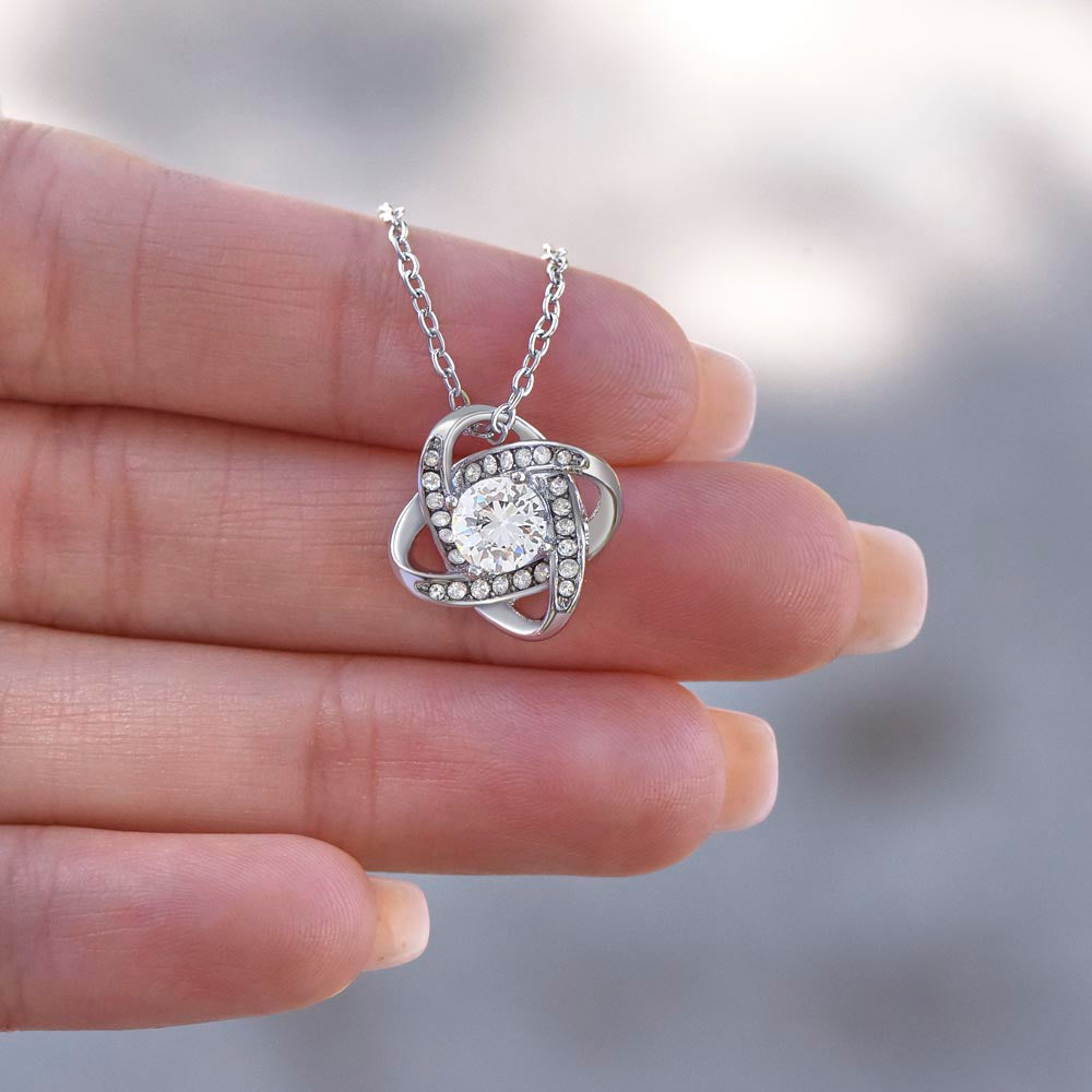 Unveil Love's Beauty: Gift Her the Stunning Love Knot Necklace adorned with Premium Cubic Zirconia Crystals! Flowers