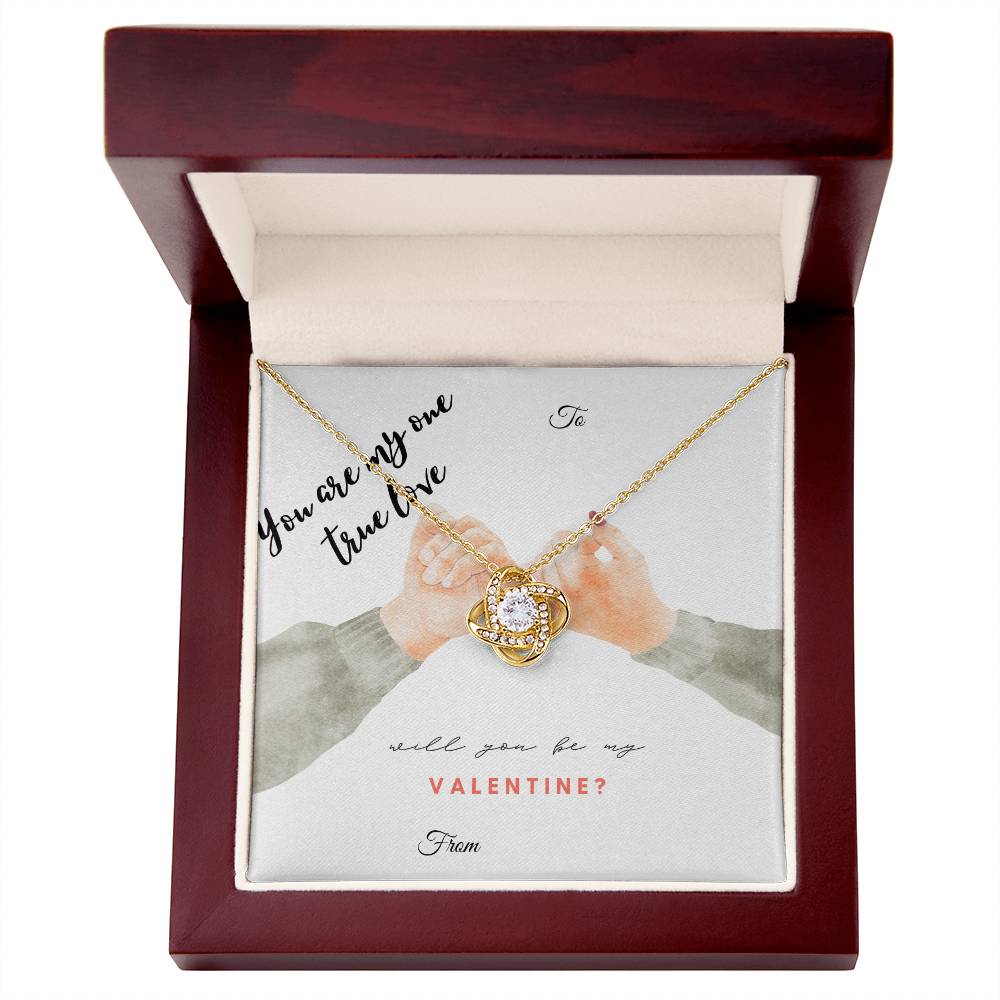 Unveil Love's Beauty: Gift Her the Stunning Love Knot Necklace adorned with Premium Cubic Zirconia Crystals! Pinky Promise