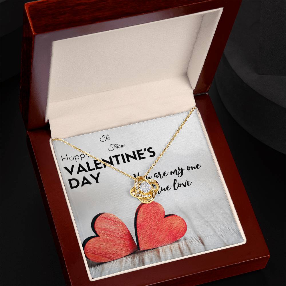 Unveil Love's Beauty: Gift Her the Stunning Love Knot Necklace adorned with Premium Cubic Zirconia Crystals! Hearts