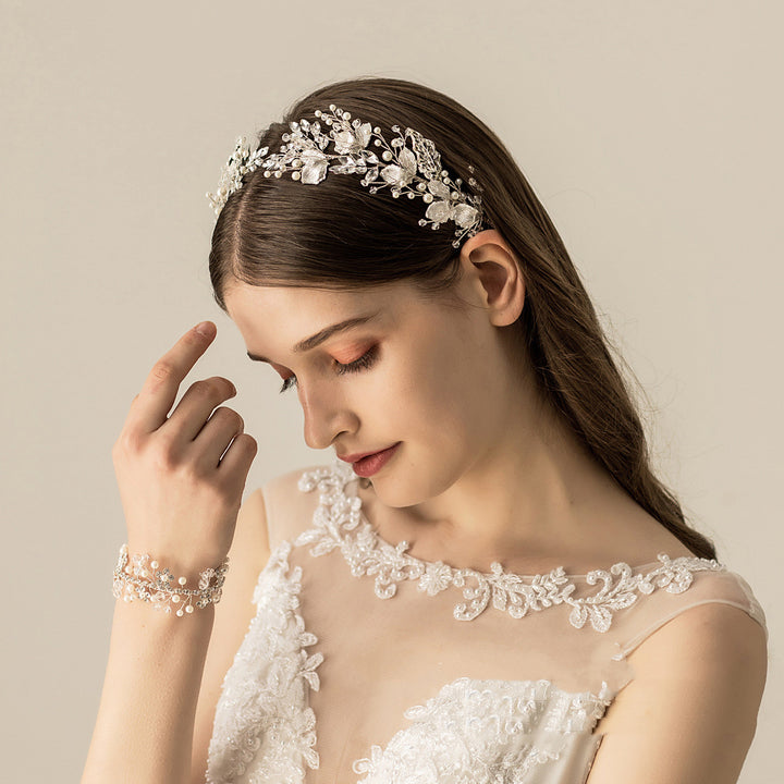 Versatile Alloy Silver Wedding Hairband Wedding Dress Matching