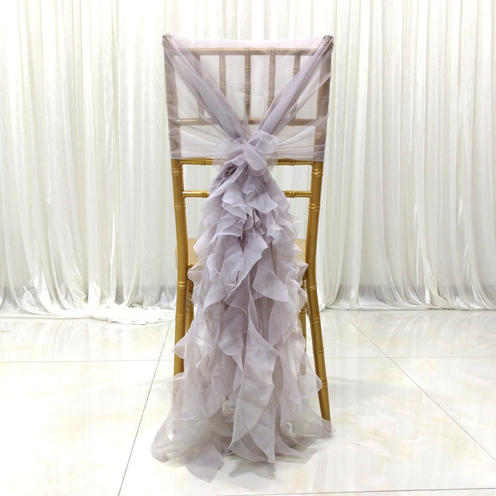 Outdoor Wedding Bamboo Chair Back Flowers