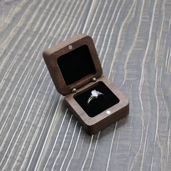 Walnut Couple Wedding Ring Box Wedding Heart