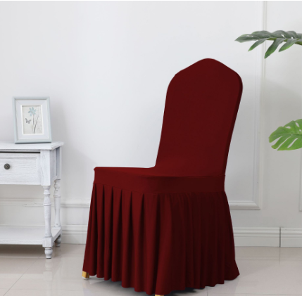 Wedding Spandex Chair Cover With  Pleated Ruffled  Skirt