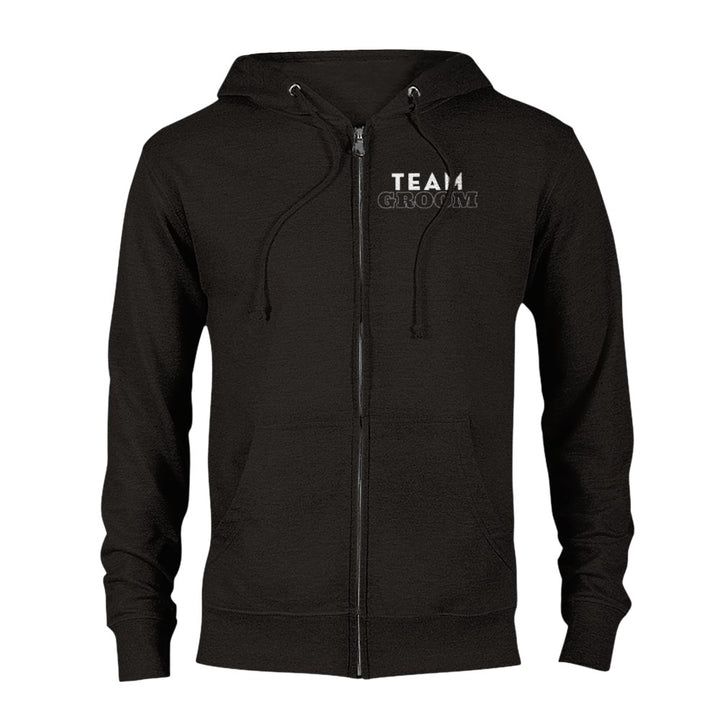 Team Groom, by Fairy God Mother Celebrant, Classic Unisex Zip Hoodie