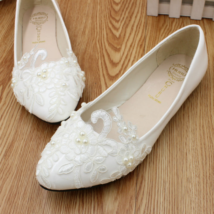 Women's Lace White Wedding Shoes