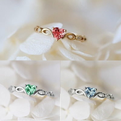 Huitan Simple Heart Ring